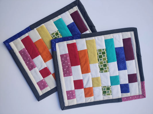 Rainbow Patchwork Mug Rug